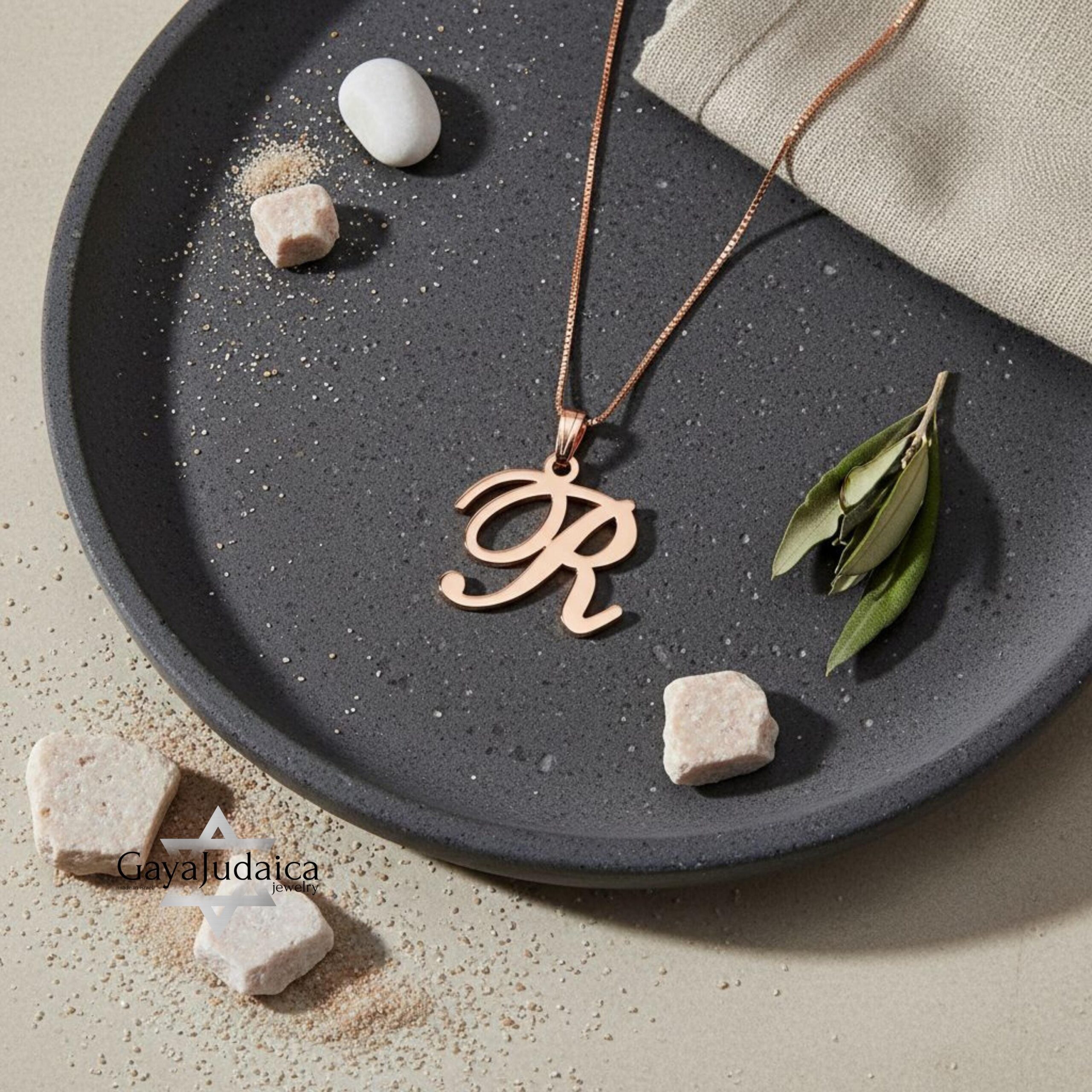 Custom Letter Pendant Necklace — Initial Israeli Jewelry Custom Letter Pendant Necklace — Initial Israeli Jewelry