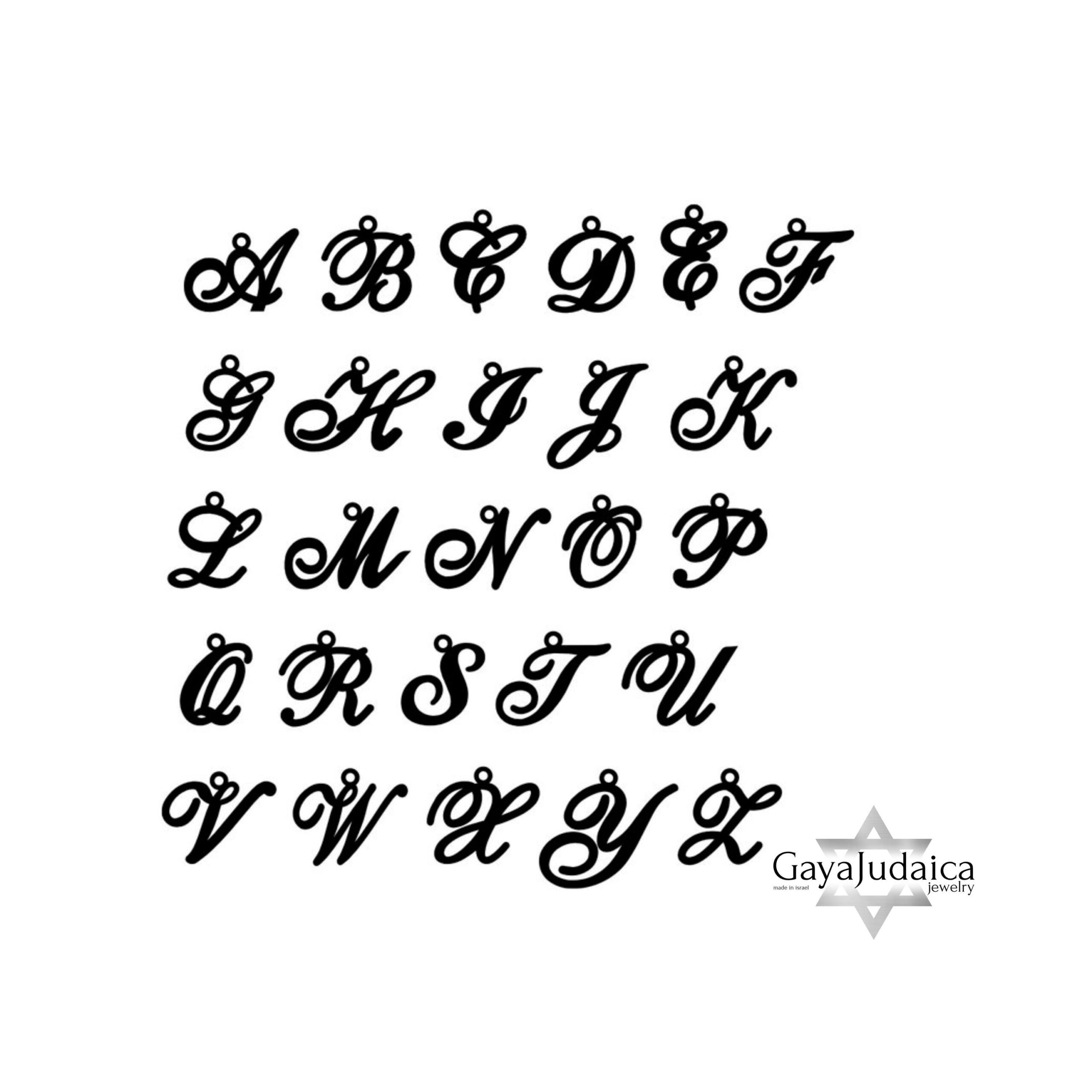 Custom Letter Pendant Necklace — Initial Israeli Jewelry Custom Letter Pendant Necklace — Initial Israeli Jewelry