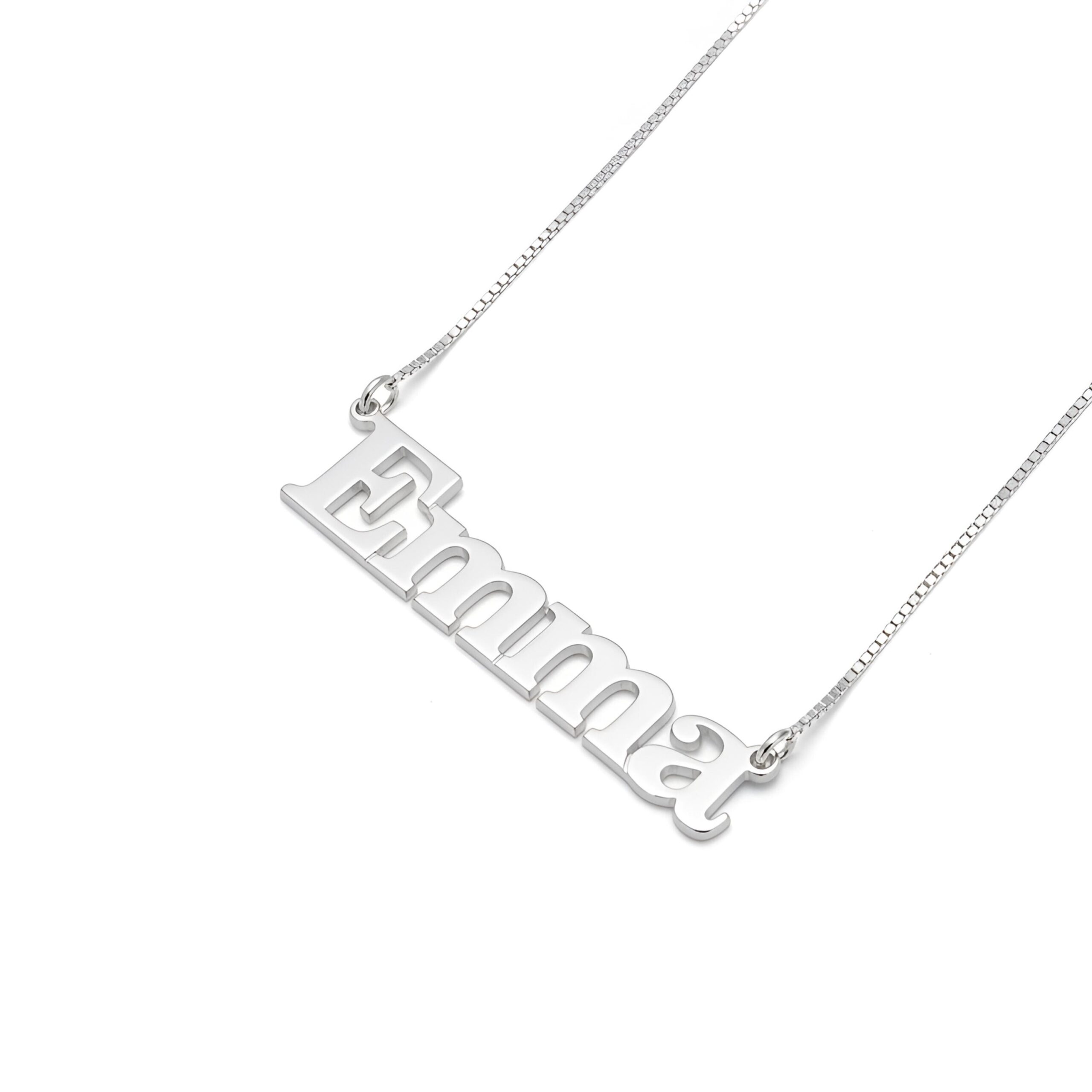 Custom English Name Necklace — Personalized Sterling Silver Pendant Custom English Name Necklace — Personalized Sterling Silver Pendant