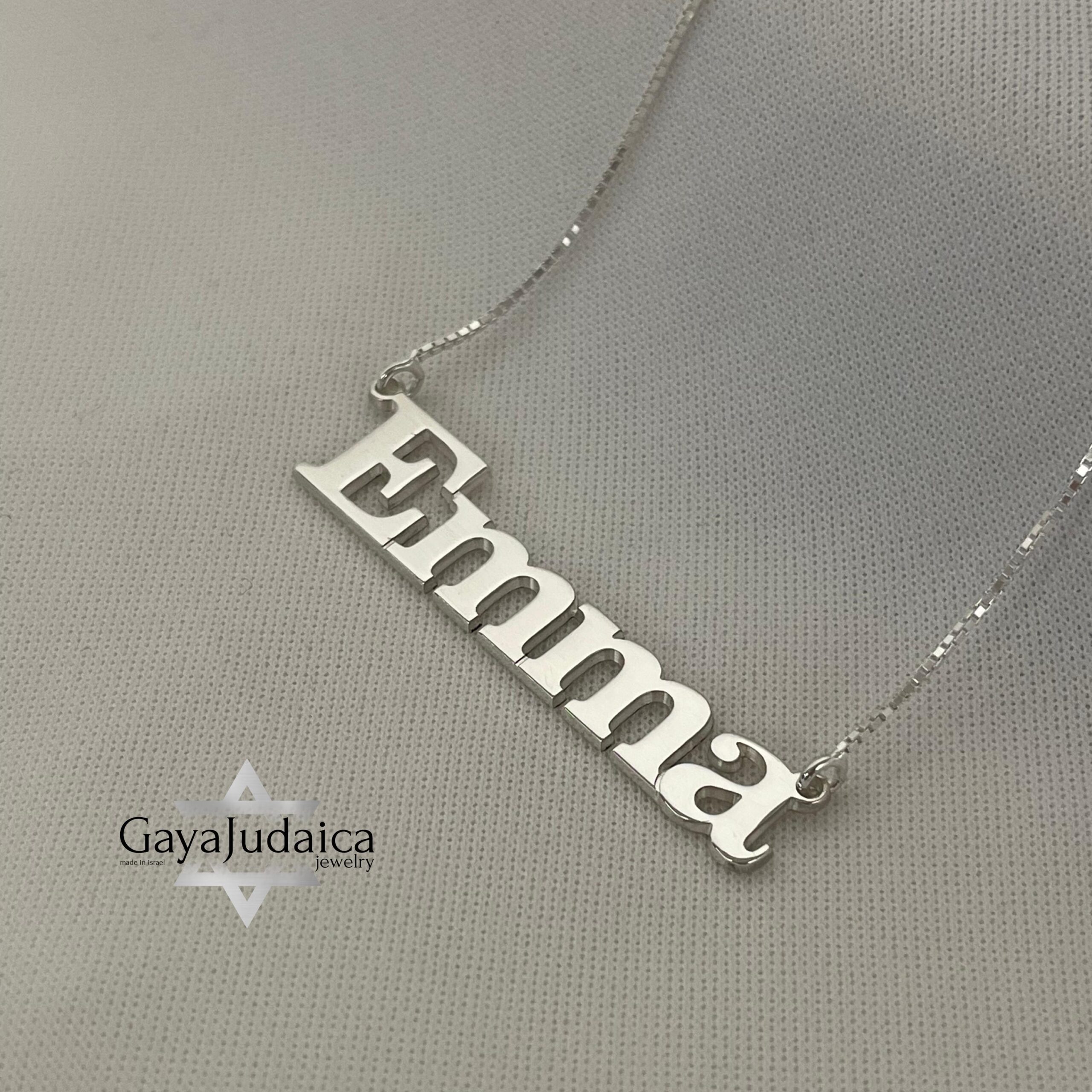 Custom English Name Necklace — Personalized Sterling Silver Pendant Custom English Name Necklace — Personalized Sterling Silver Pendant