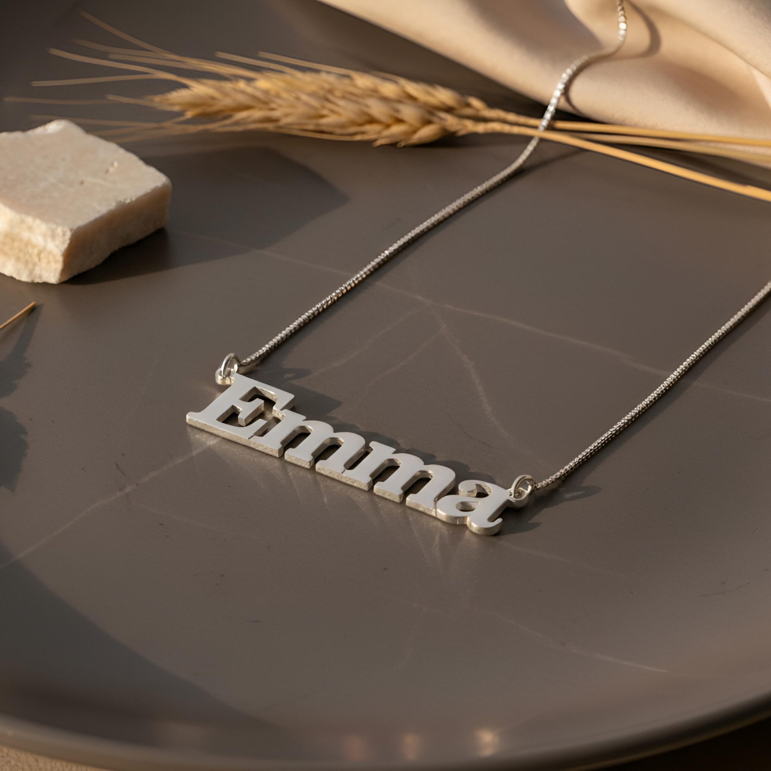 Custom English Name Necklace — Personalized Sterling Silver Pendant Custom English Name Necklace — Personalized Sterling Silver Pendant