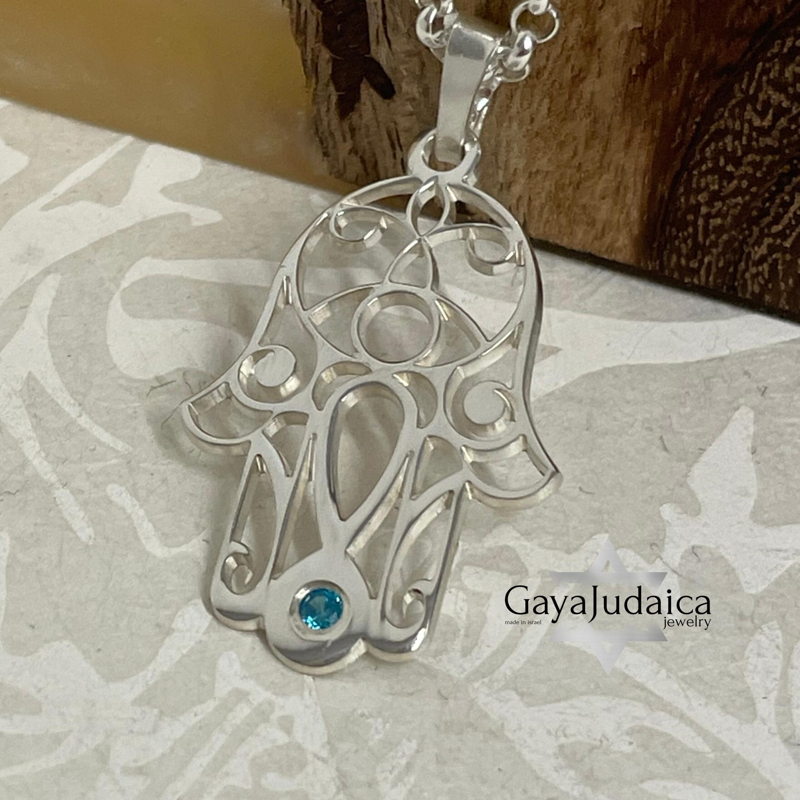 Custom Birthstone Hamsa Necklace — Sterling Silver, Gold, or Rose Gold Custom Birthstone Hamsa Necklace — Sterling Silver, Gold, or Rose Gold