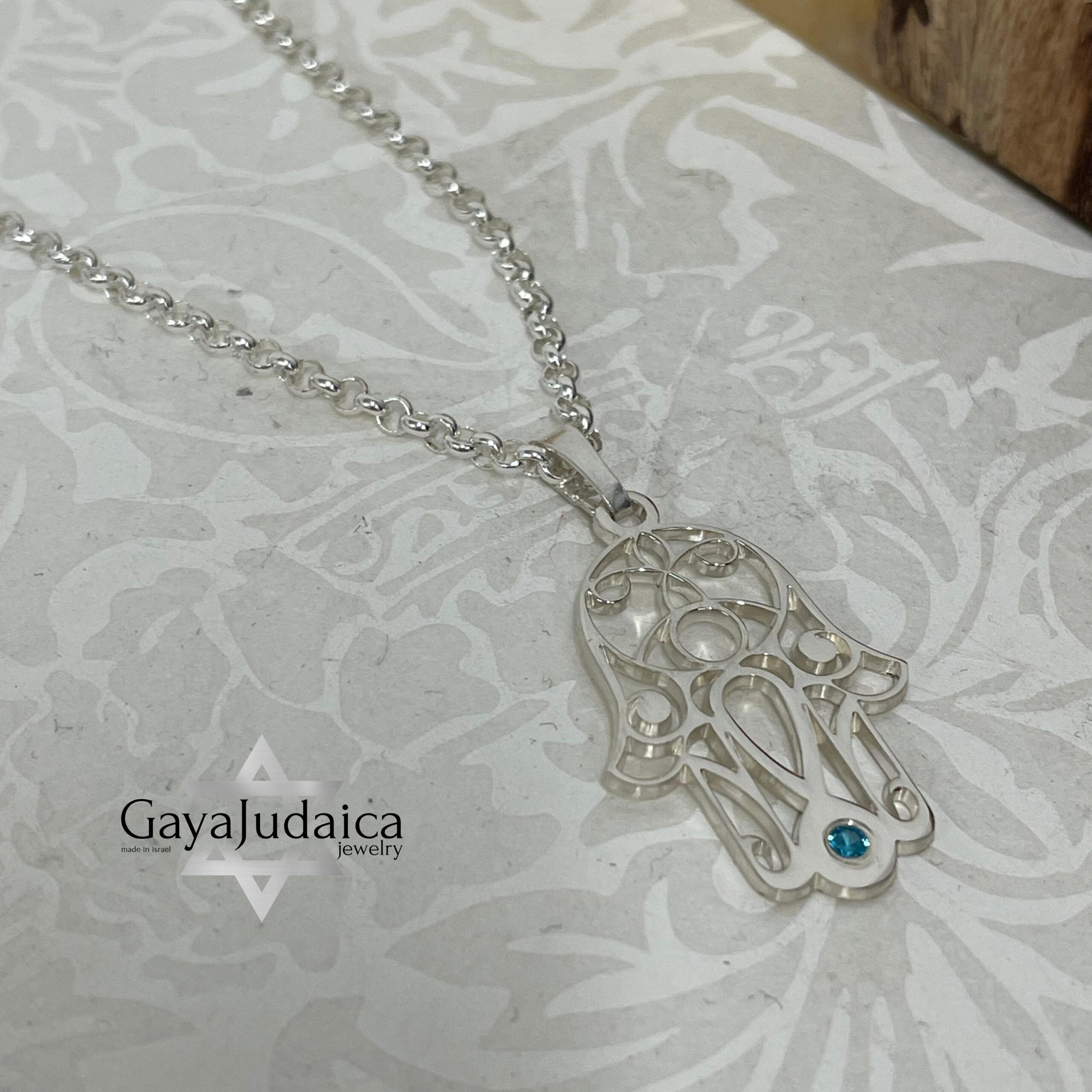 Custom Birthstone Hamsa Necklace — Sterling Silver, Gold, or Rose Gold Custom Birthstone Hamsa Necklace — Sterling Silver, Gold, or Rose Gold