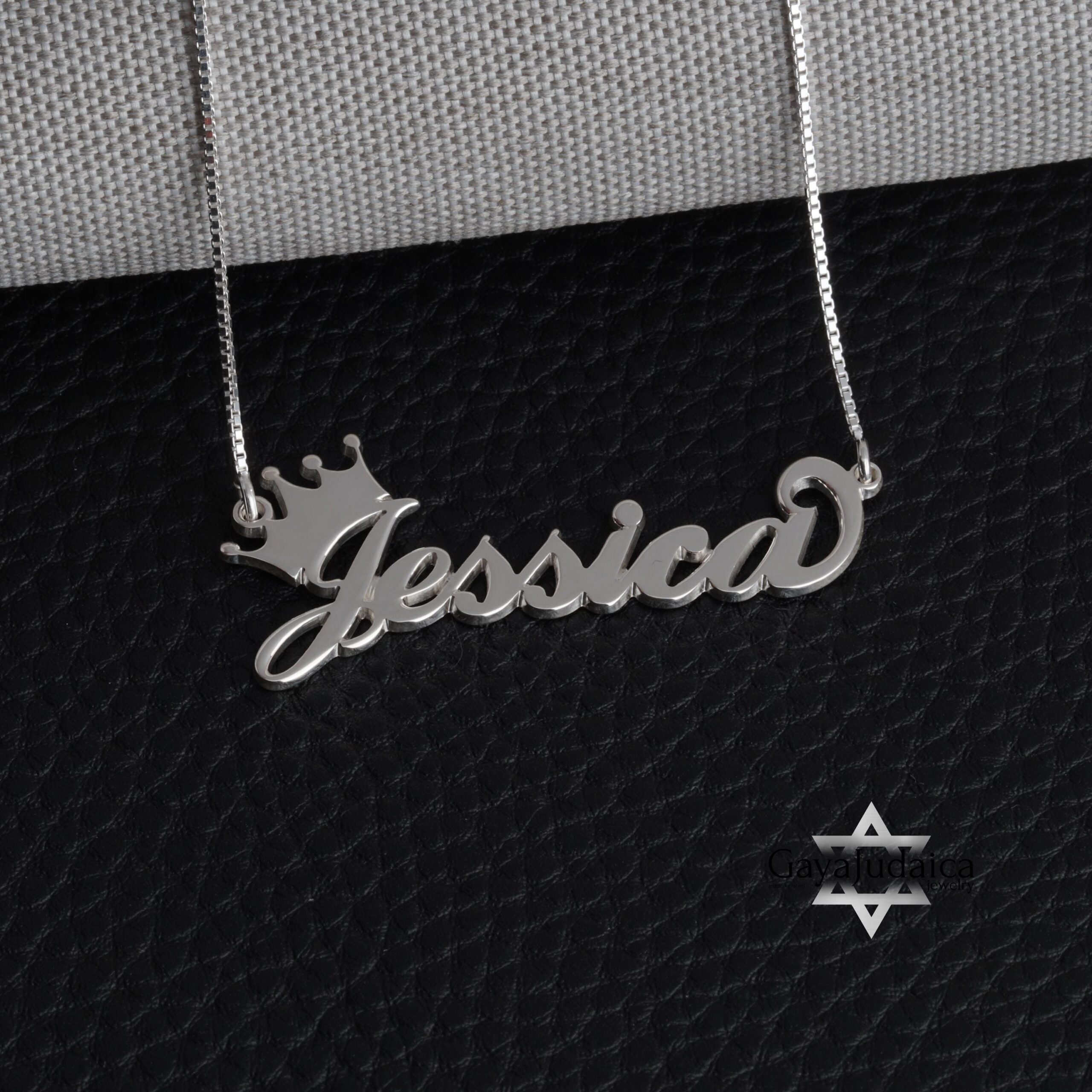 Personalized Crown Name Necklace — Hebrew Nameplate Pendant Personalized Crown Name Necklace — Hebrew Nameplate Pendant