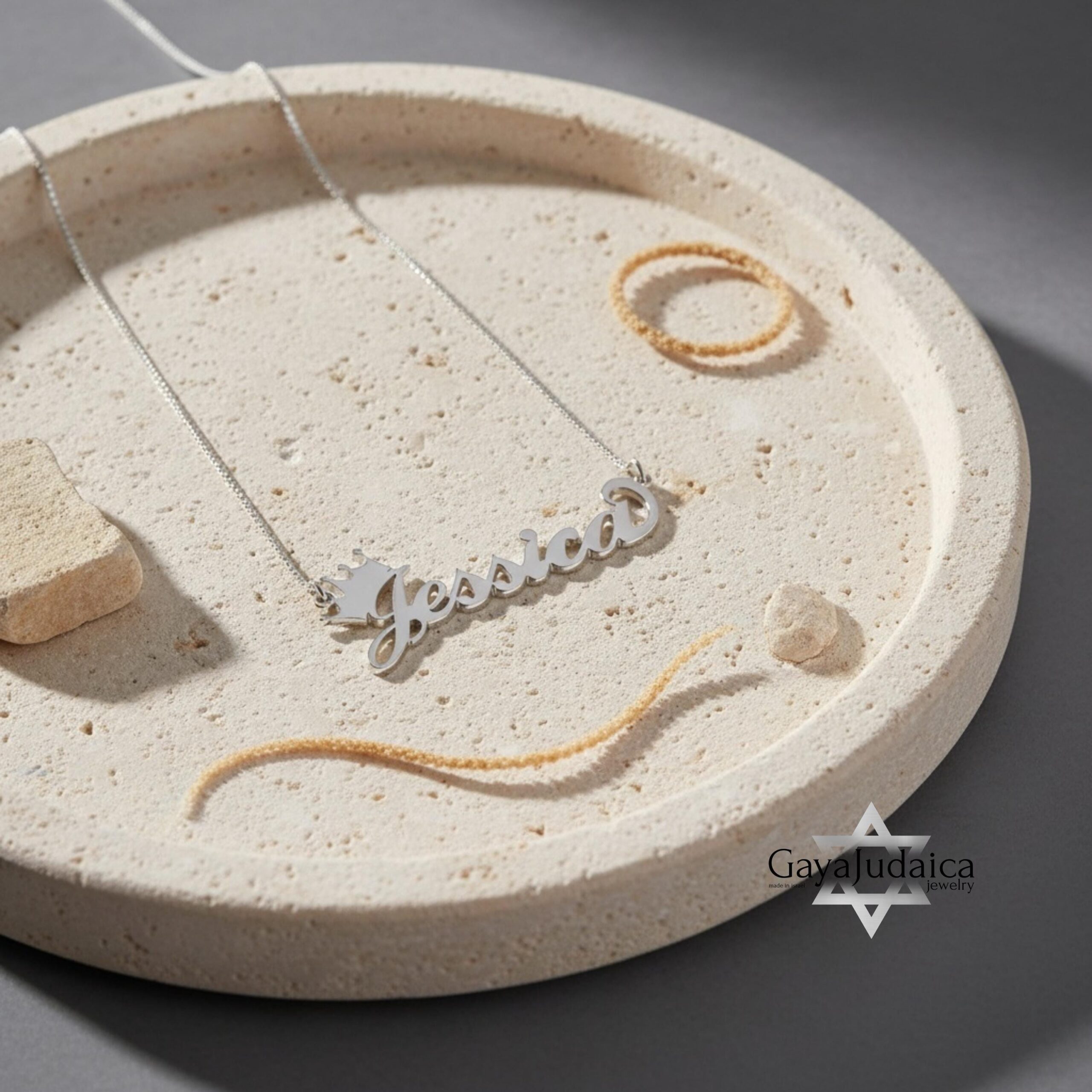 Personalized Crown Name Necklace — Hebrew Nameplate Pendant Personalized Crown Name Necklace — Hebrew Nameplate Pendant