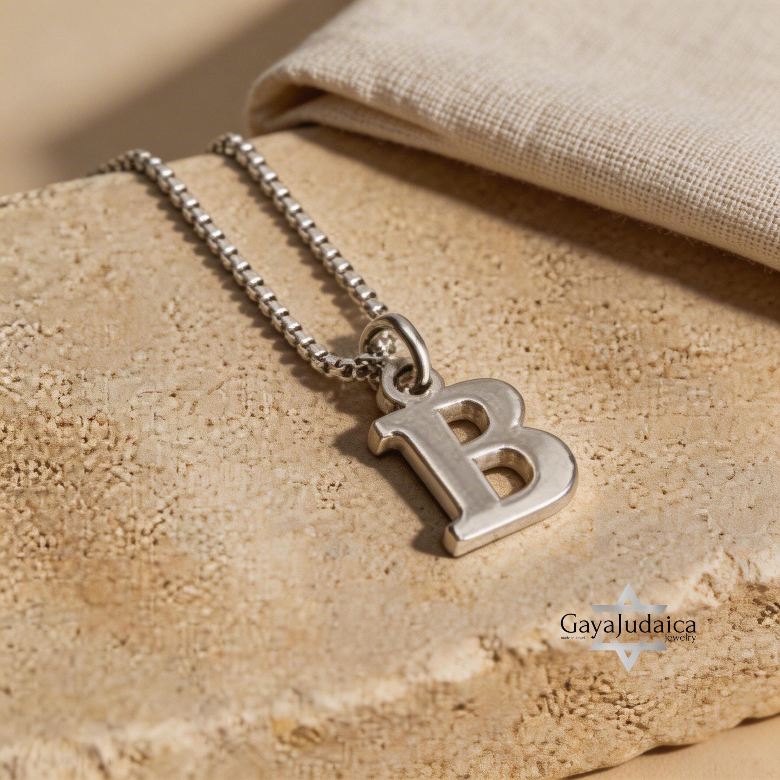 Personalized Hebrew Initial Necklace — Dainty Sterling Silver Minimalist Personalized Hebrew Initial Necklace — Dainty Sterling Silver Minimalist