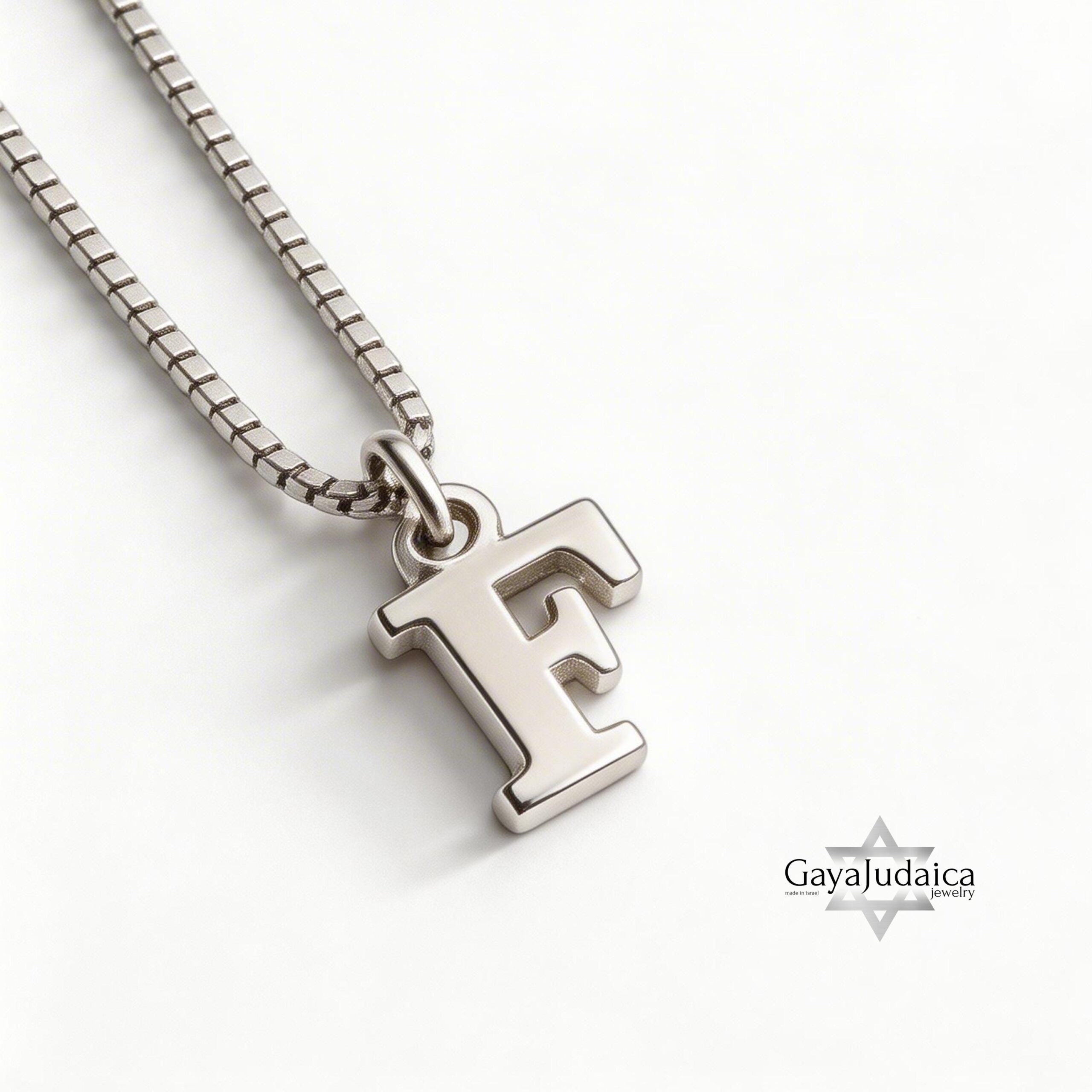 Personalized Hebrew Initial Necklace — Dainty Sterling Silver Minimalist Personalized Hebrew Initial Necklace — Dainty Sterling Silver Minimalist