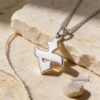 Personalized Hebrew Letter Pendant — Sterling Silver — view 1