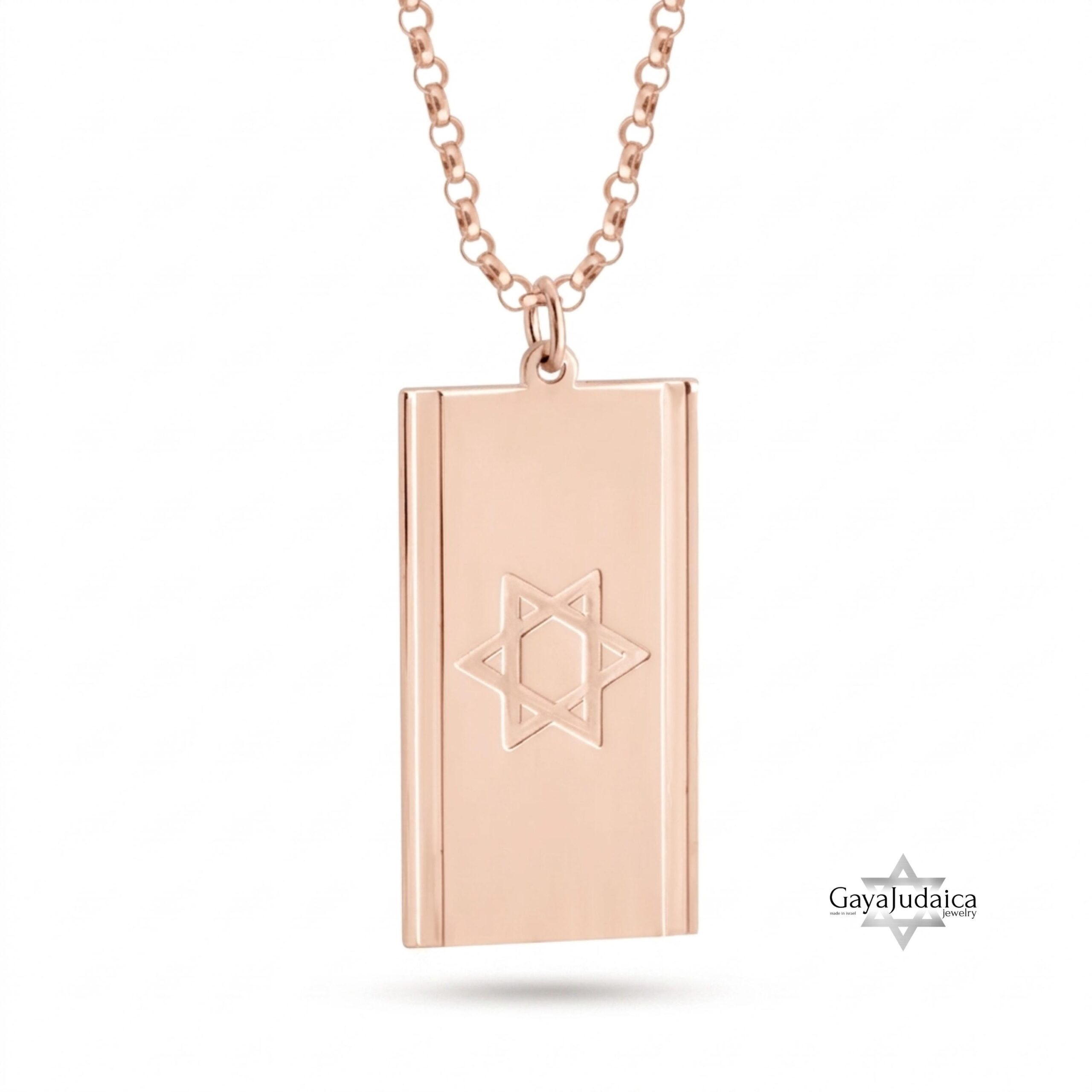 Israel Flag Necklace with Star of David — Hebrew Israeli Pendant Israel Flag Necklace with Star of David — Hebrew Israeli Pendant