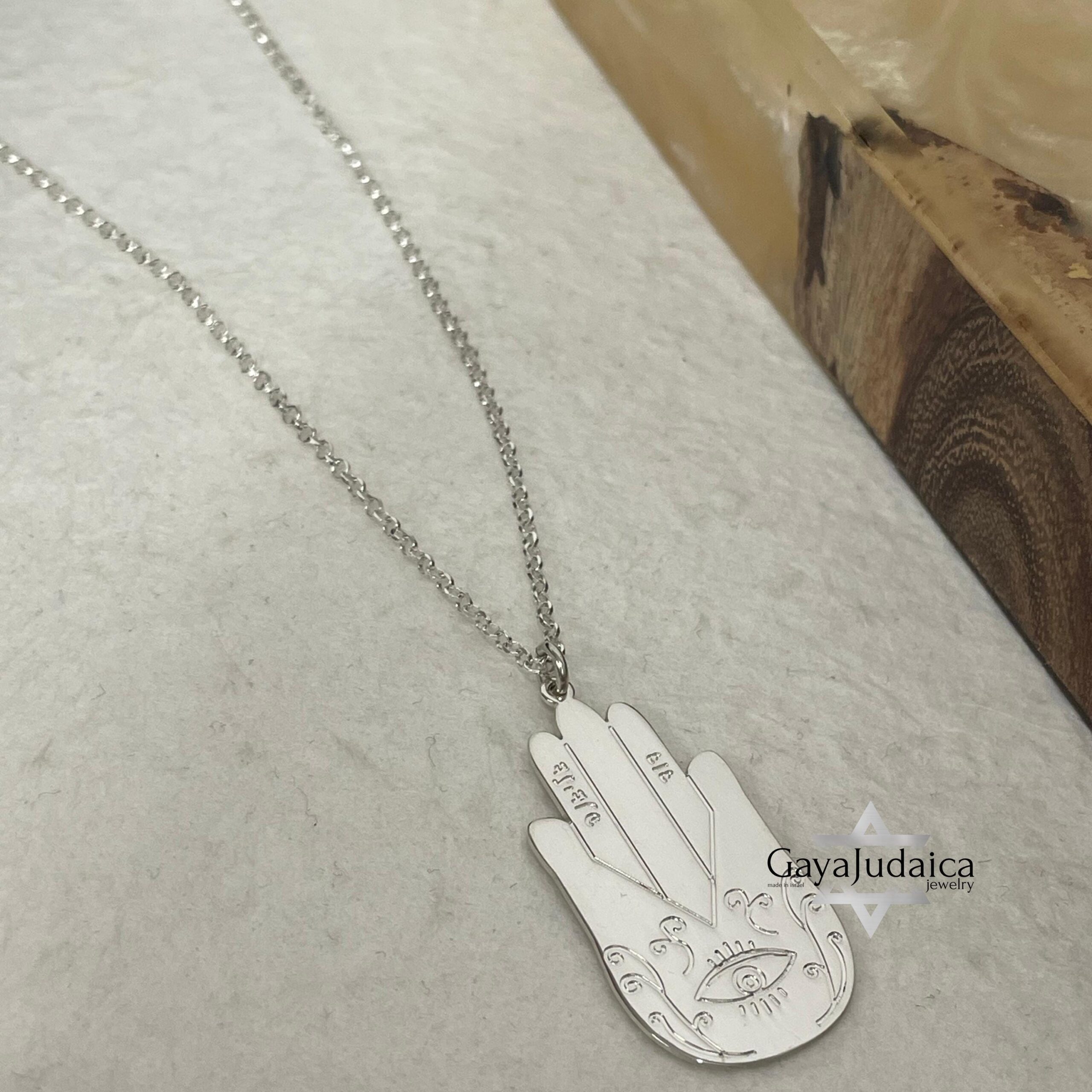 Protective Hamsa Necklace with Names — Handcrafted Custom Sterling Silver Protective Hamsa Necklace with Names — Handcrafted Custom Sterling Silver