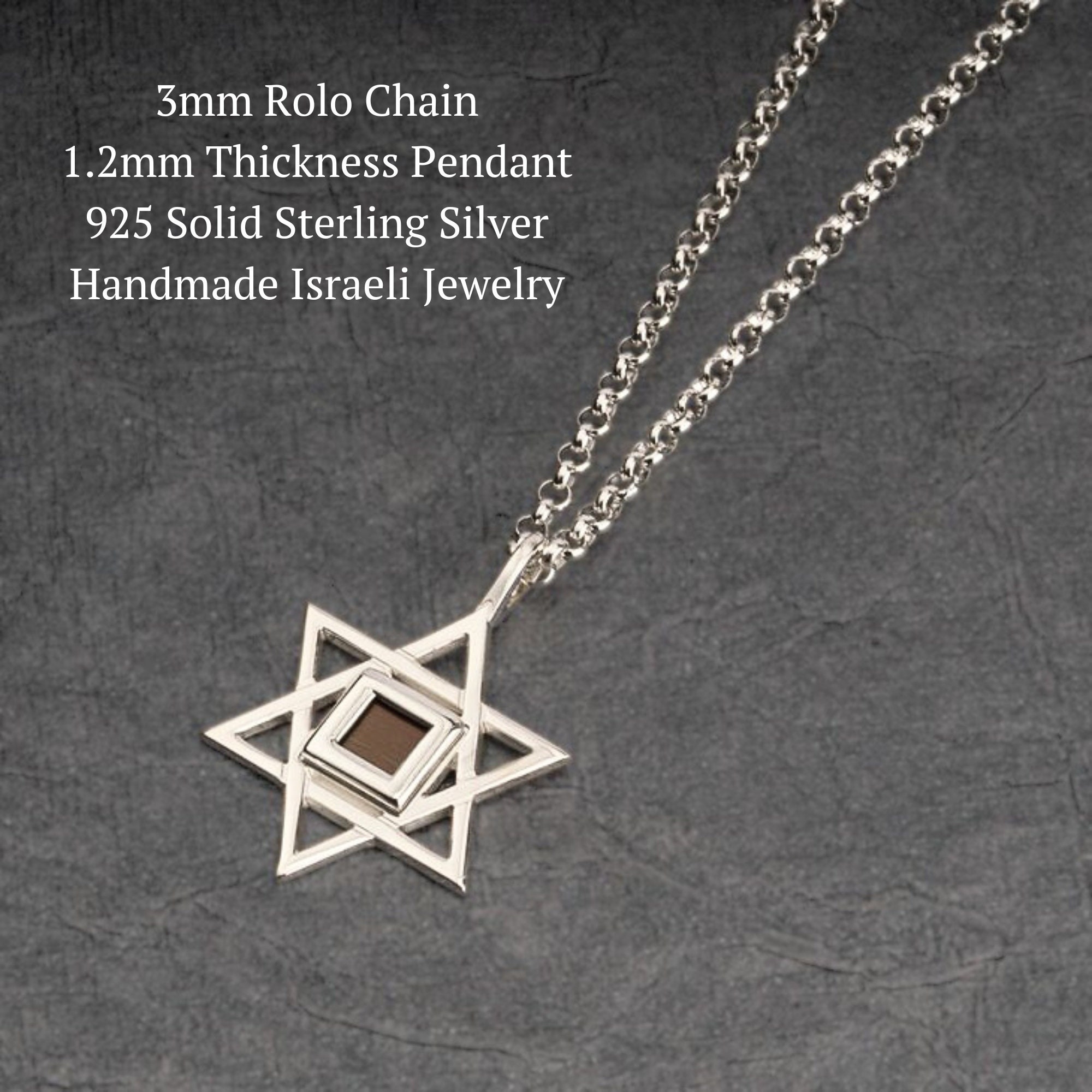 Star of David Nano Bible Necklace — Israeli Judaica Pendant Star of David Nano Bible Necklace — Israeli Judaica Pendant