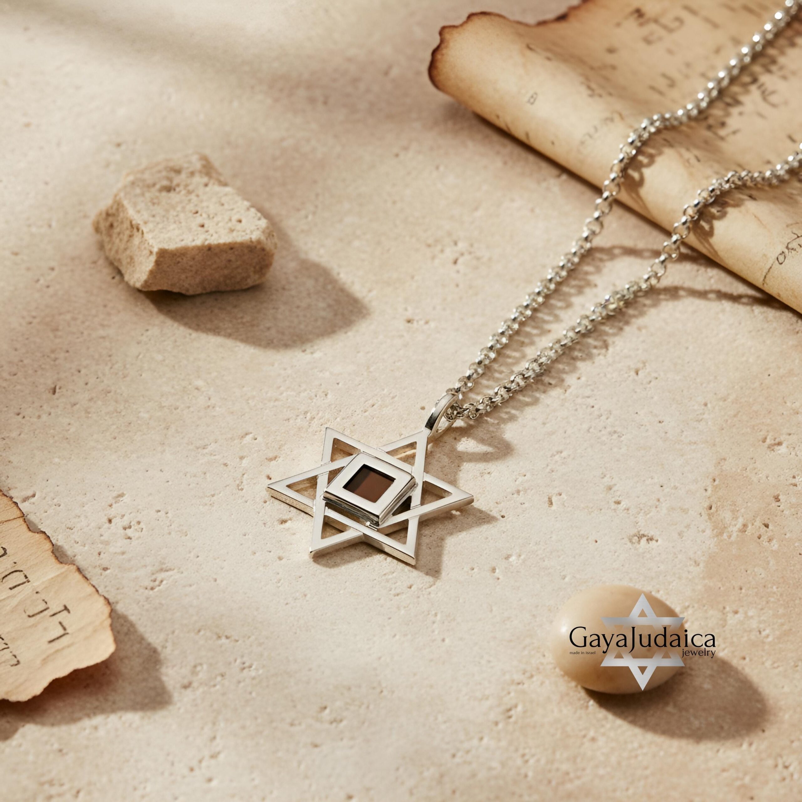 Star of David Nano Bible Necklace — Israeli Judaica Pendant Star of David Nano Bible Necklace — Israeli Judaica Pendant