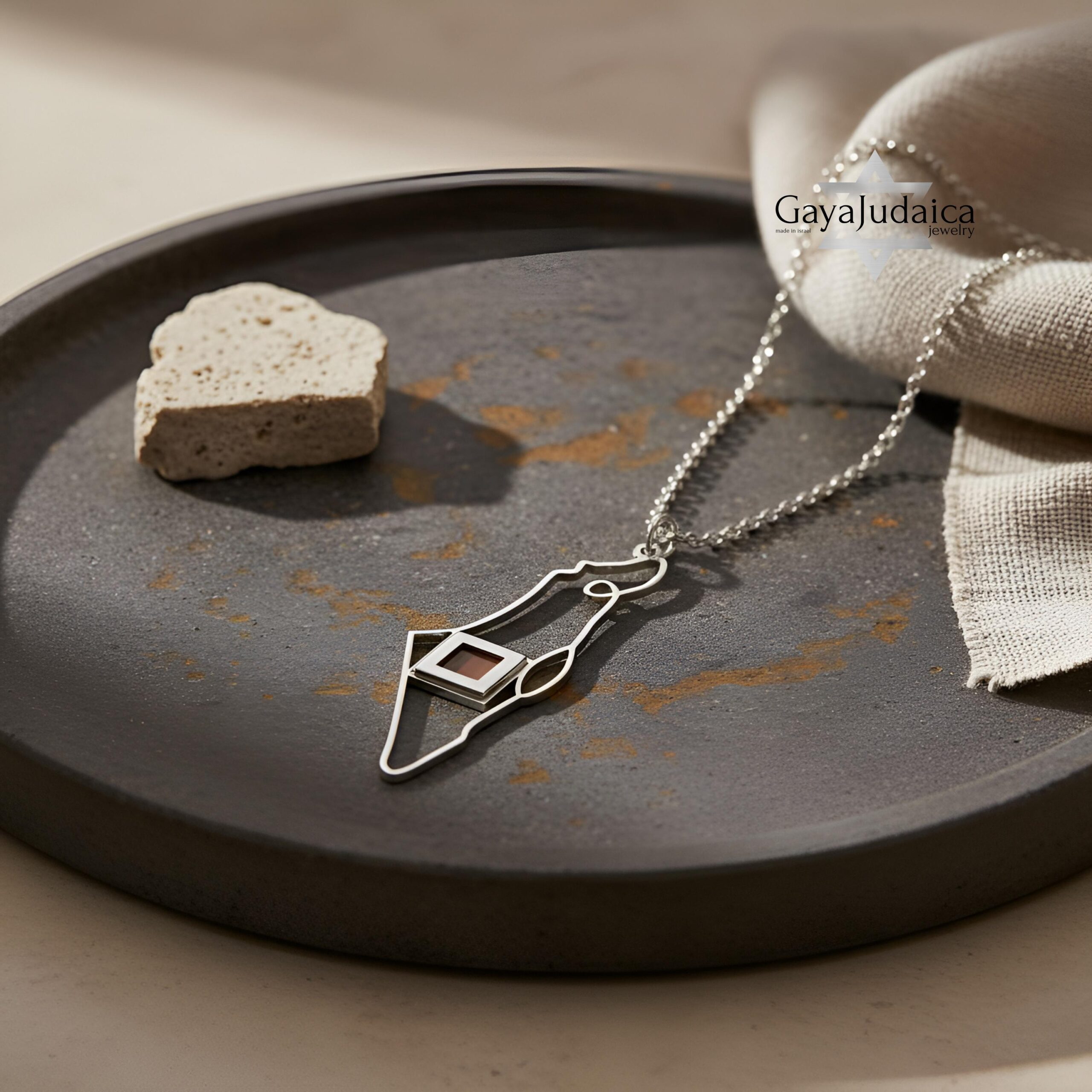 Israel Map Nano Bible Necklace — Sterling Silver Judaica Pendant Israel Map Nano Bible Necklace — Sterling Silver Judaica Pendant