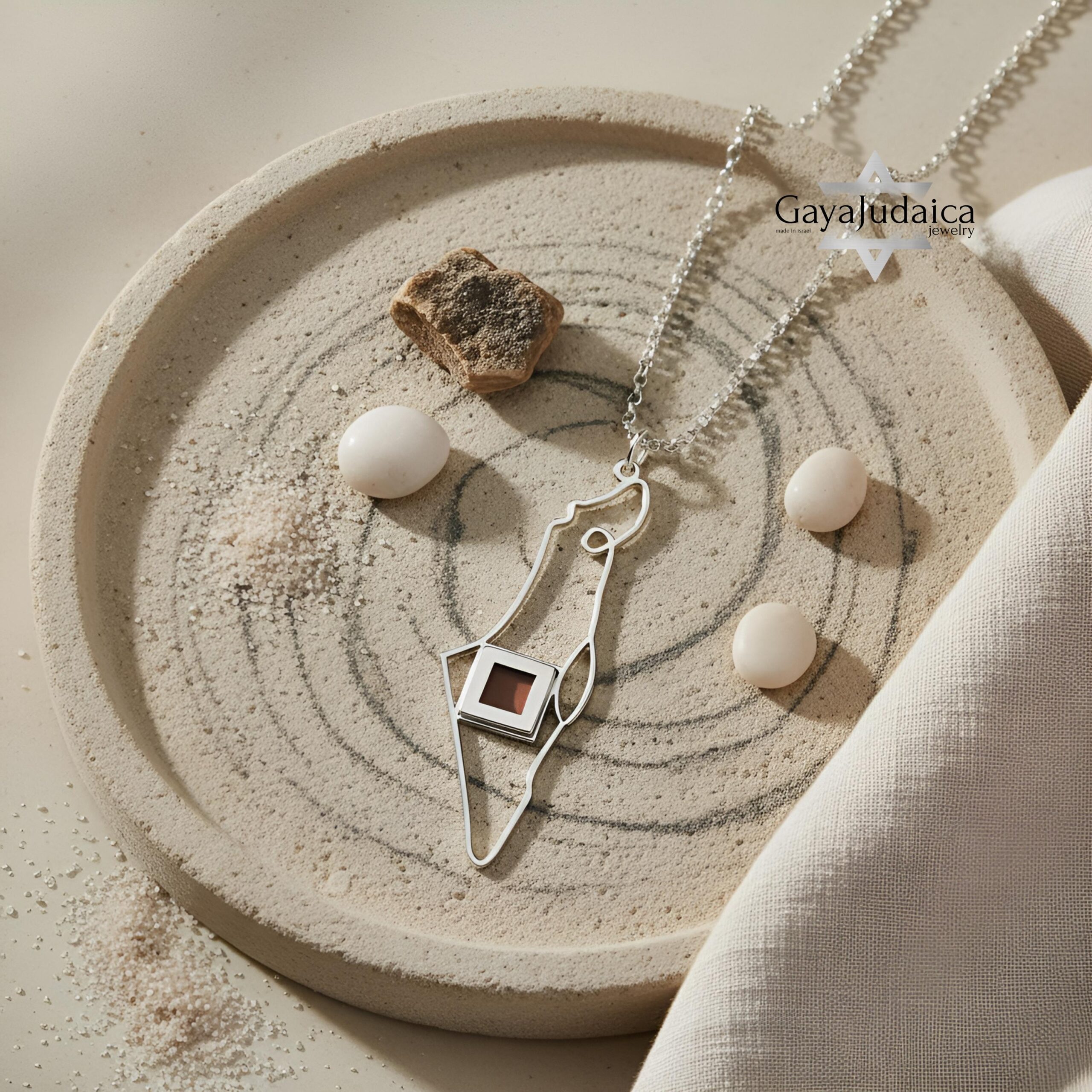 Israel Map Nano Bible Necklace — Sterling Silver Judaica Pendant Israel Map Nano Bible Necklace — Sterling Silver Judaica Pendant