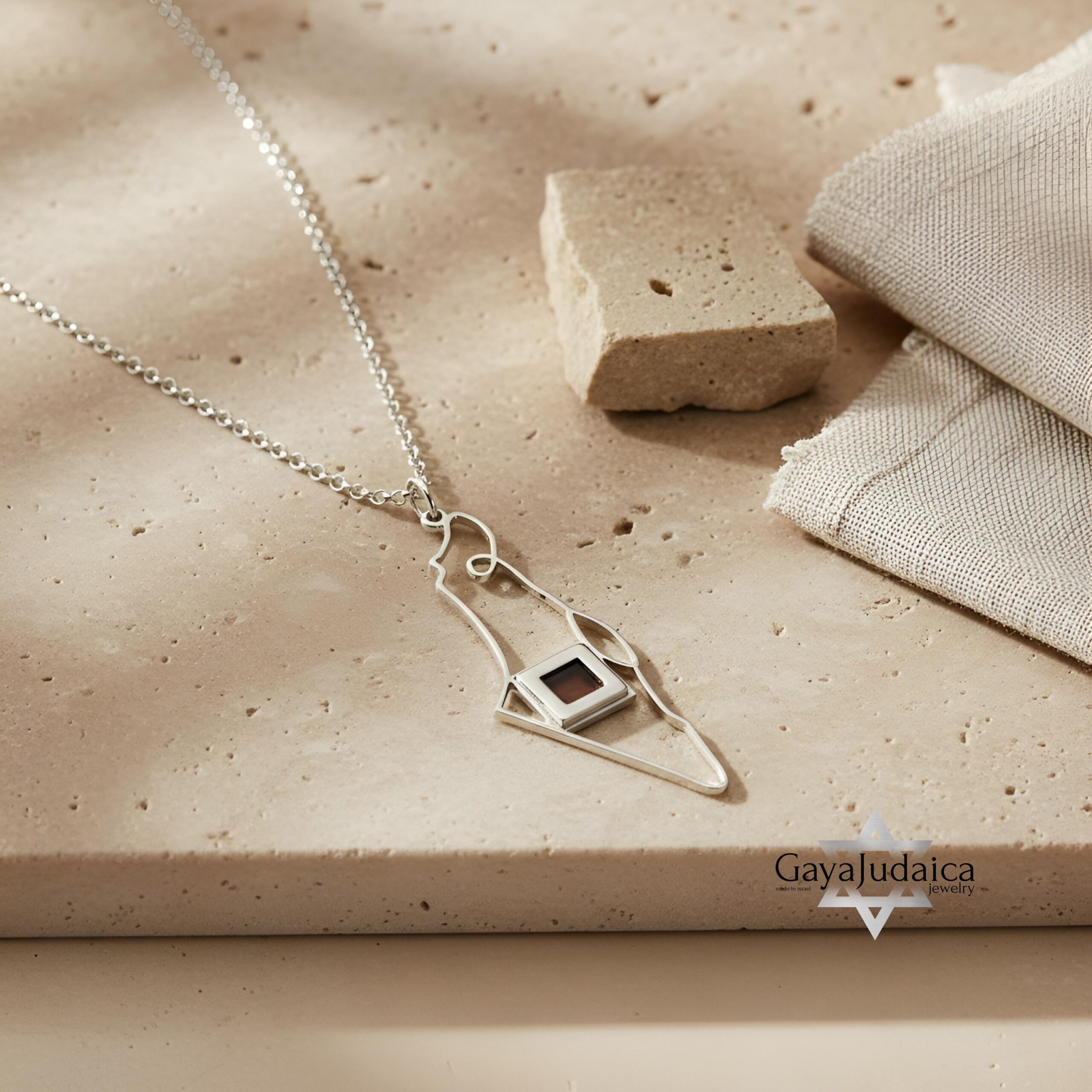 Israel Map Nano Bible Necklace — Sterling Silver Judaica Pendant Israel Map Nano Bible Necklace — Sterling Silver Judaica Pendant