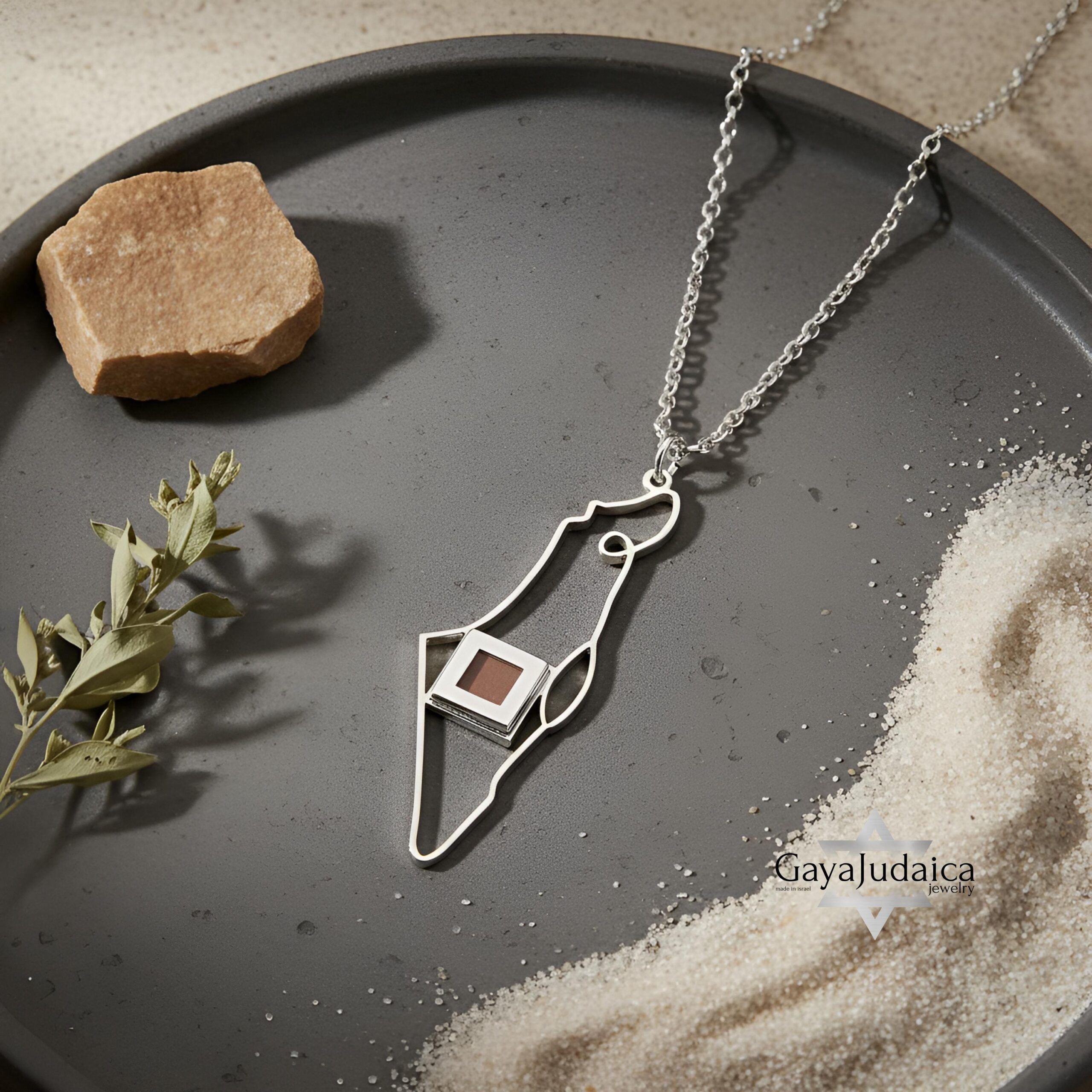 Israel Map Nano Bible Necklace — Sterling Silver Judaica Pendant Israel Map Nano Bible Necklace — Sterling Silver Judaica Pendant
