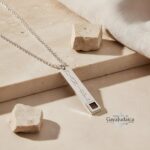 Custom Engraved Nano Bible Bar Necklace — Sterling Silver Jewish Jewelry