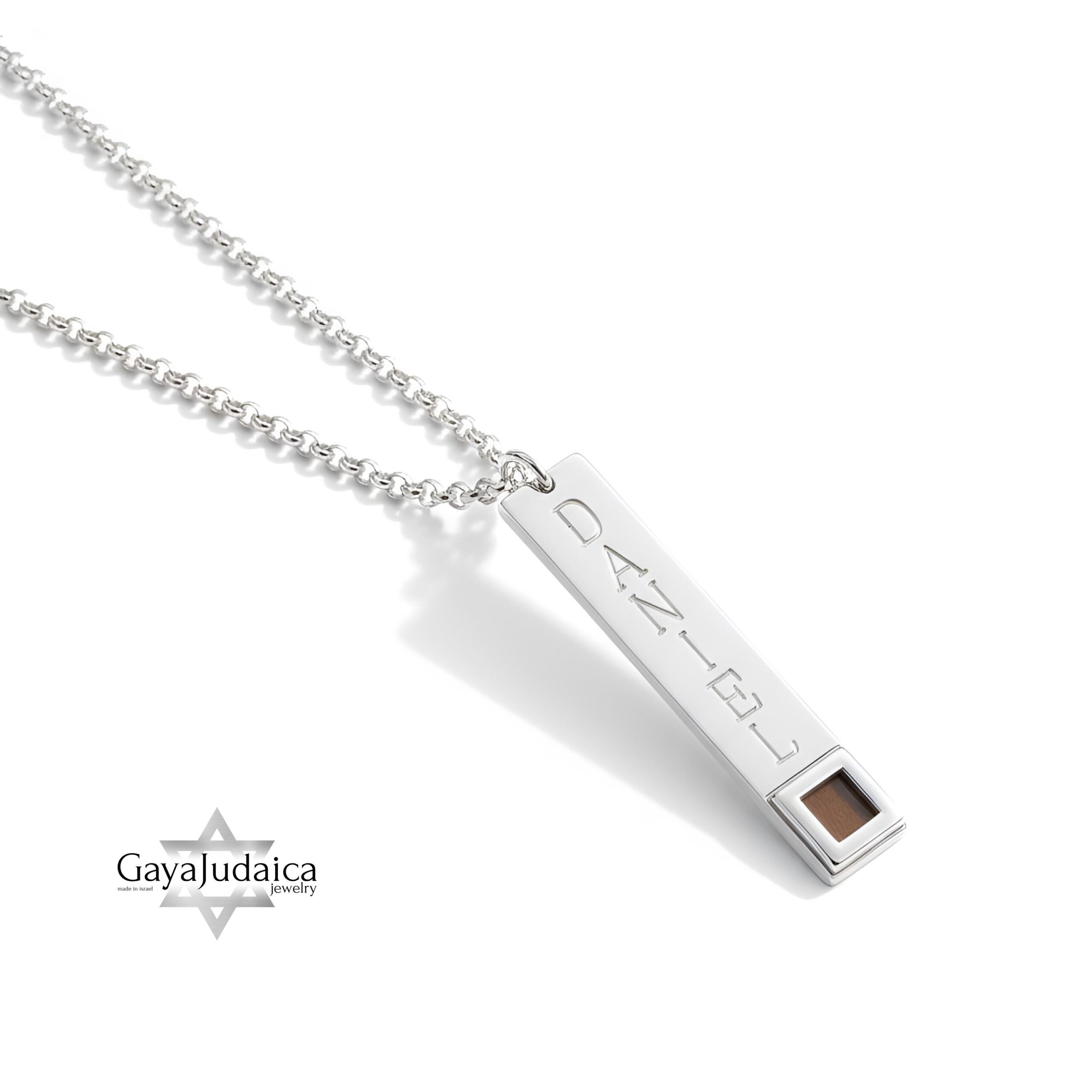 Custom Engraved Nano Bible Bar Necklace — Sterling Silver Jewish Jewelry Custom Engraved Nano Bible Bar Necklace — Sterling Silver Jewish Jewelry