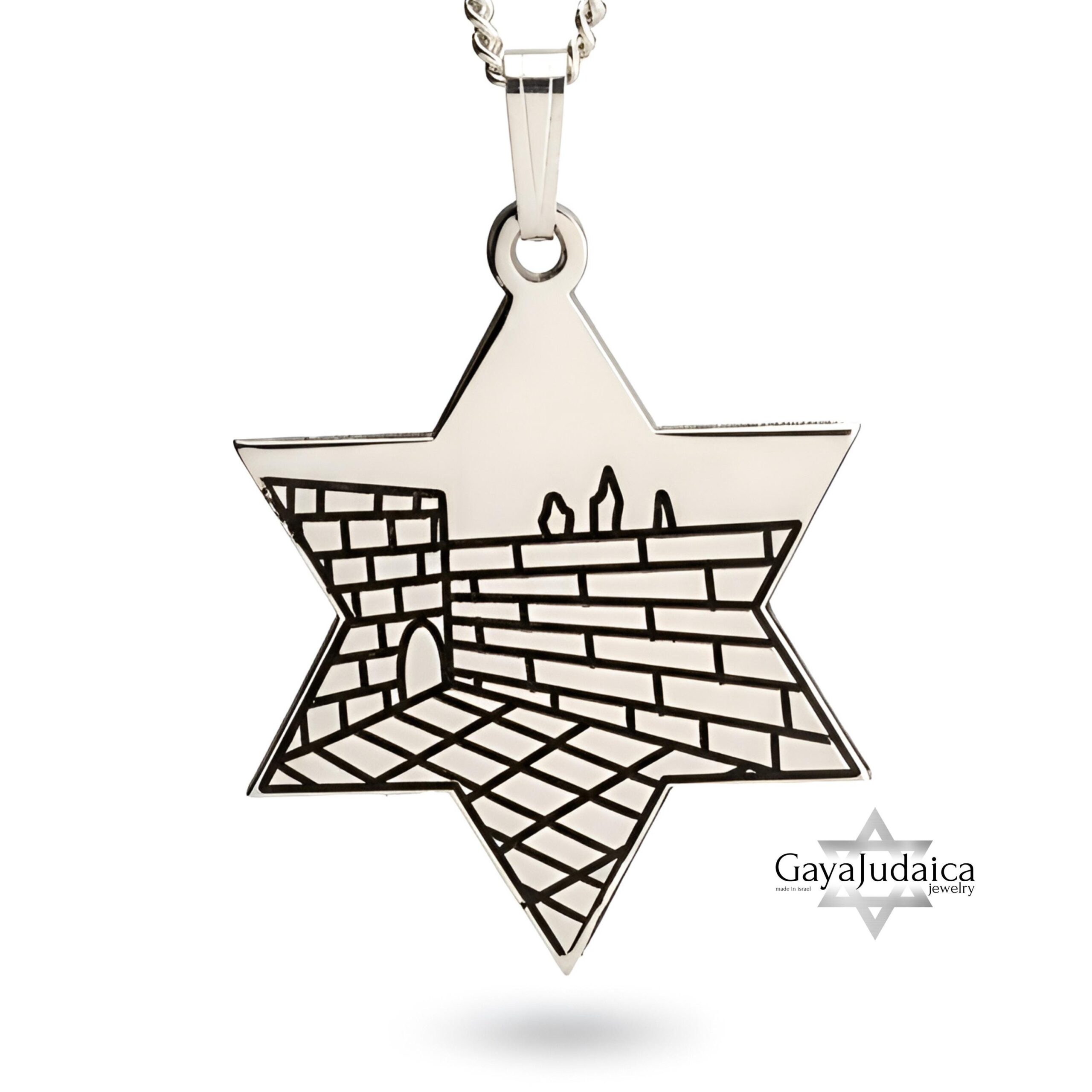 Star of David Western Wall Engraving Necklace — Israeli Pendant Star of David Western Wall Engraving Necklace — Israeli Pendant
