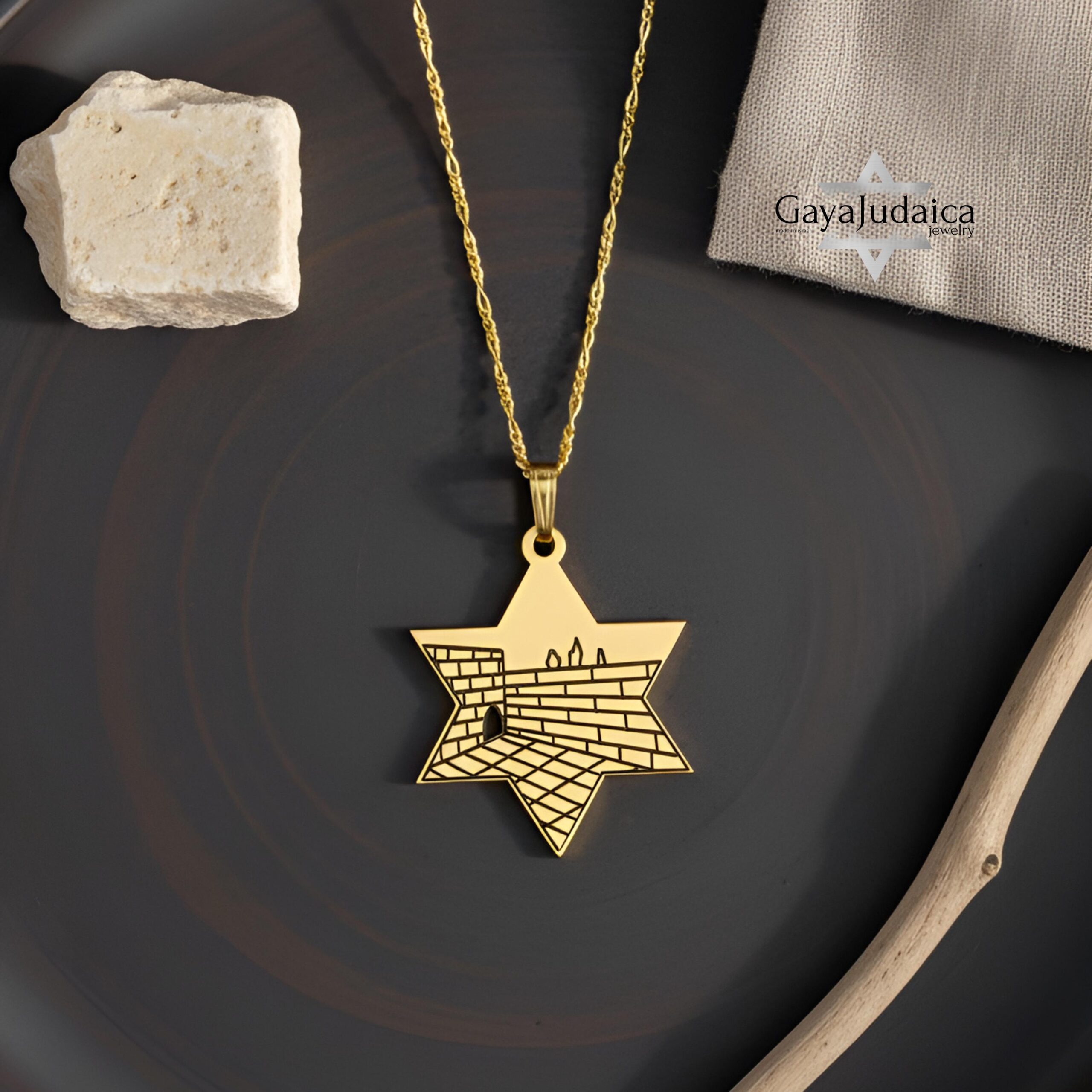 Star of David Western Wall Engraving Necklace — Israeli Pendant Star of David Western Wall Engraving Necklace — Israeli Pendant