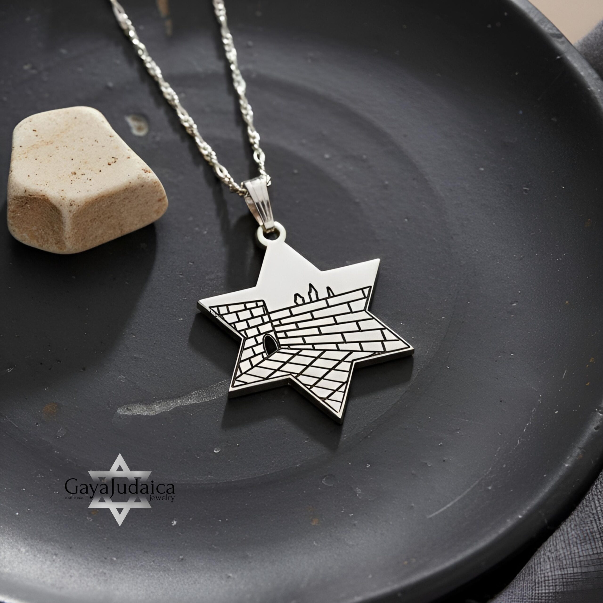 Star of David Western Wall Engraving Necklace — Israeli Pendant Star of David Western Wall Engraving Necklace — Israeli Pendant