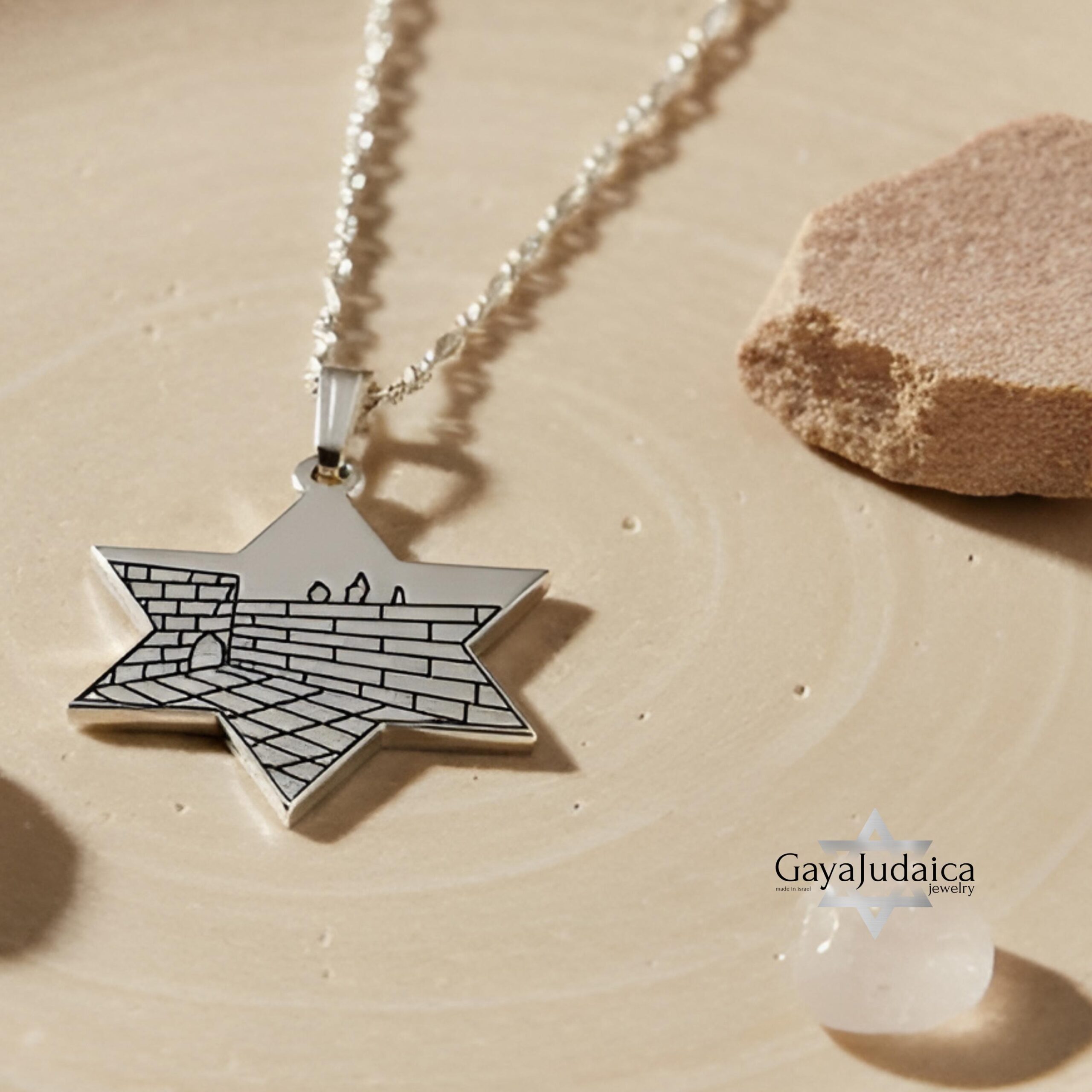 Star of David Western Wall Engraving Necklace — Israeli Pendant Star of David Western Wall Engraving Necklace — Israeli Pendant