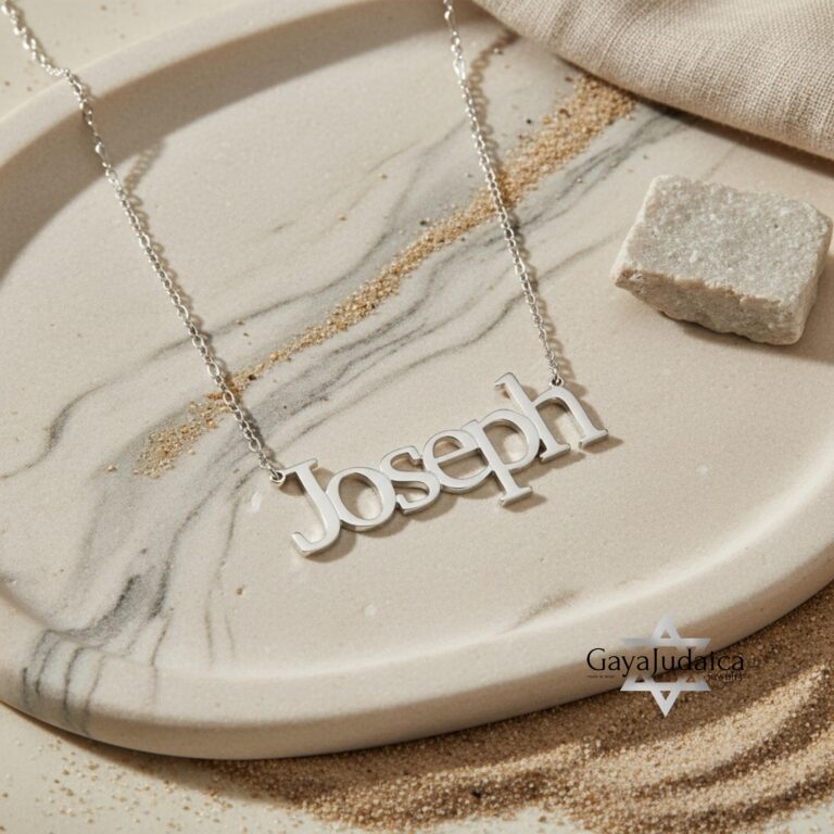 Custom Name Necklace on Figaro 3mm Chain — view 1