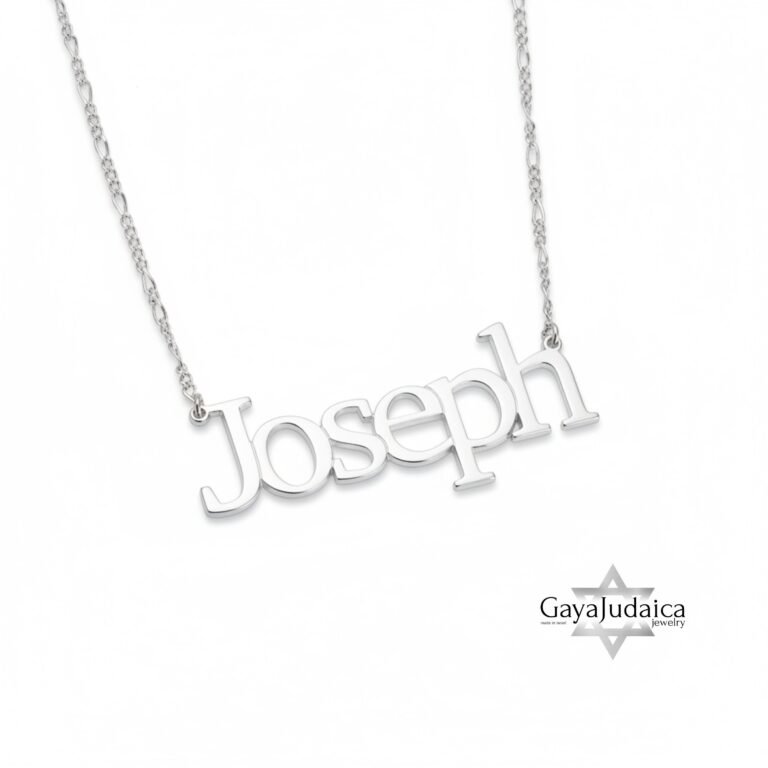 Custom Name Necklace on Figaro 3mm Chain — view 2