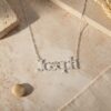 Custom Name Necklace on Figaro 3mm Chain — view 8