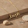 Custom Name Necklace on Figaro 3mm Chain — view 15