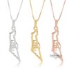 Israel Map Necklace with Custom Hebrew Name — view 5