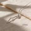 Israel Map Necklace with Star of David & Birthstone Zircon — view 1