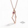 Israel Map Necklace with Star of David & Birthstone Zircon — view 4