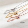 Israel Map Necklace with Star of David & Birthstone Zircon — view 5