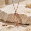 Israel Map Necklace with Star of David & Birthstone Zircon — view 13