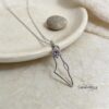 Israel Map Necklace with Star of David & Birthstone Zircon — view 16