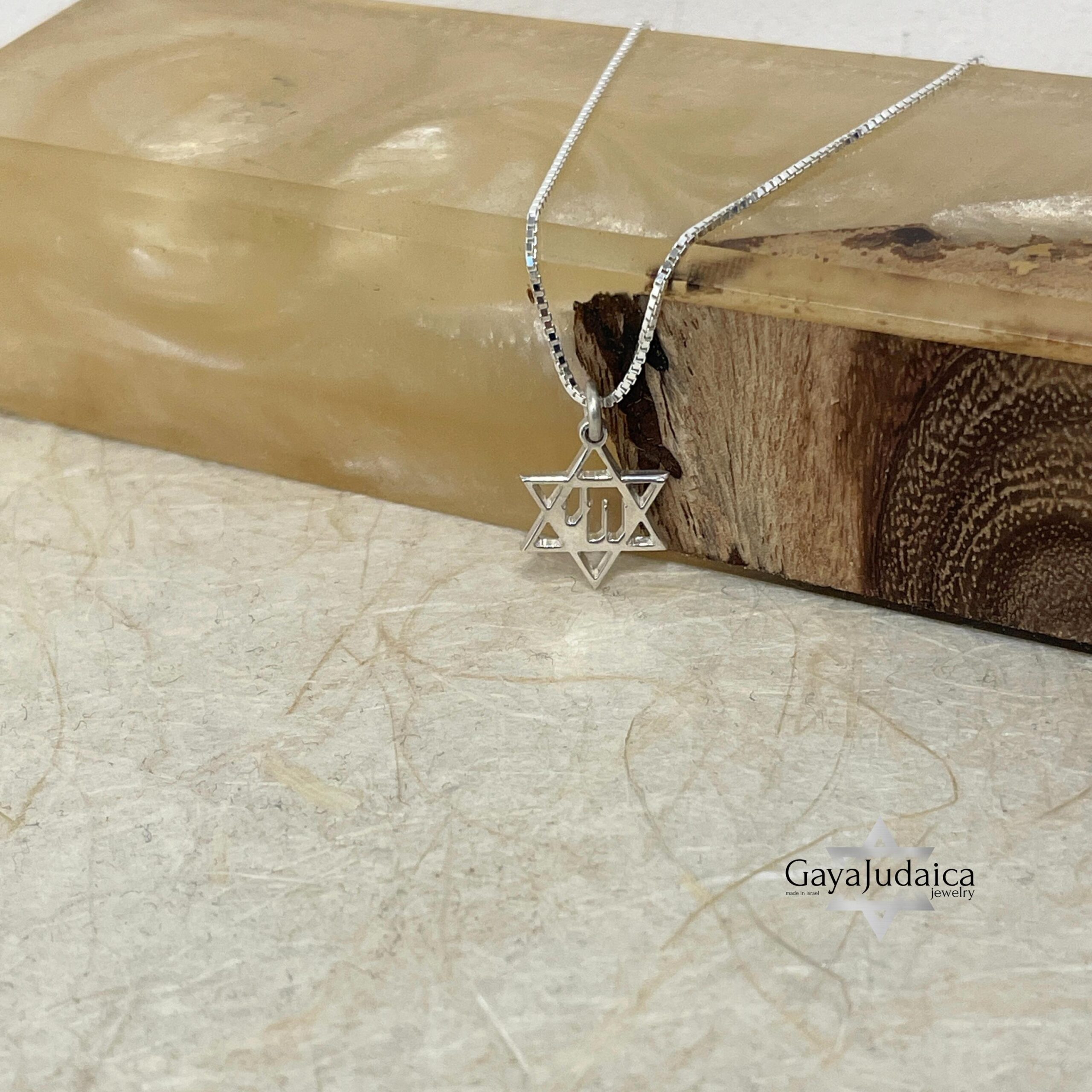 Sterling Silver Mini Chai Star of David Necklace — Handmade Jewish Necklace Sterling Silver Mini Chai Star of David Necklace — Handmade Jewish Necklace