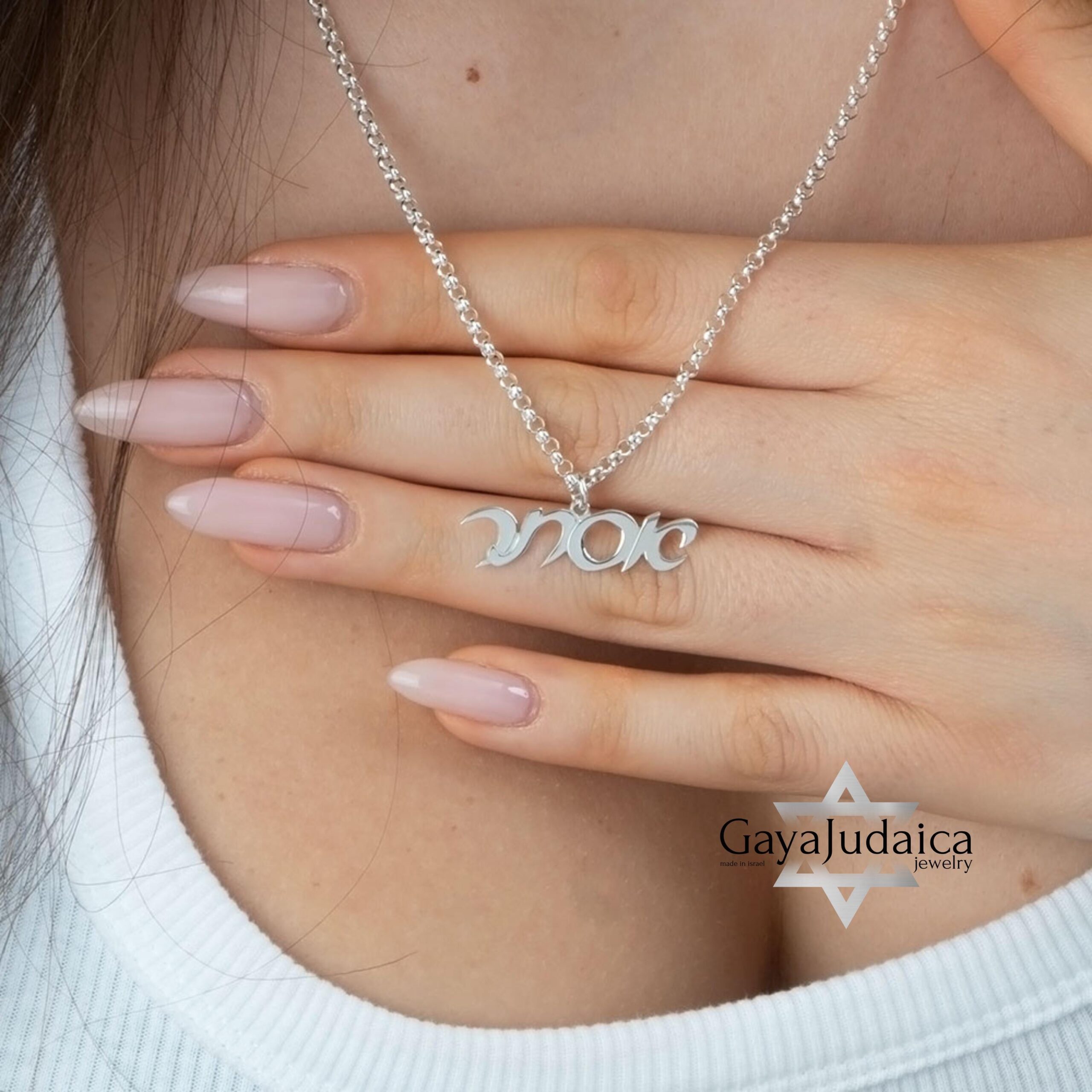 Hebrew Name Pendant Necklace — Personalized Israeli Jewelry Hebrew Name Pendant Necklace — Personalized Israeli Jewelry