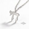 Large Hebrew Chai Necklace on Figaro Chain — view 2