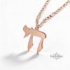 Large Hebrew Chai Necklace on Figaro Chain — view 4