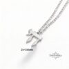 Large Hebrew Chai Necklace on Figaro Chain — view 5