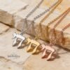 Large Hebrew Chai Necklace on Figaro Chain — view 7