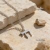 Large Hebrew Chai Necklace on Figaro Chain — view 13