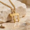 Large Hebrew Chai Necklace on Figaro Chain — view 14