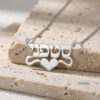 Personalized Hebrew Name Necklace with Heart — view 1