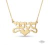 Personalized Hebrew Name Necklace with Heart — view 3