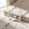 Personalized Hebrew Name Necklace with Heart — view 12