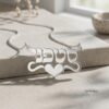Personalized Hebrew Name Necklace with Heart — view 14