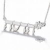 Hebrew Name Necklace with Flower Design — view 2