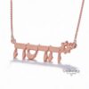 Hebrew Name Necklace with Flower Design — view 4